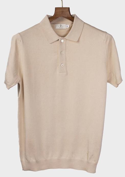 Beige Short Sleeve Polo Shirt