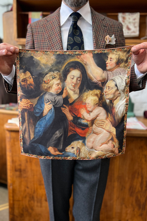 Pocket square 'Saint Family' Jordaens, Jacob I