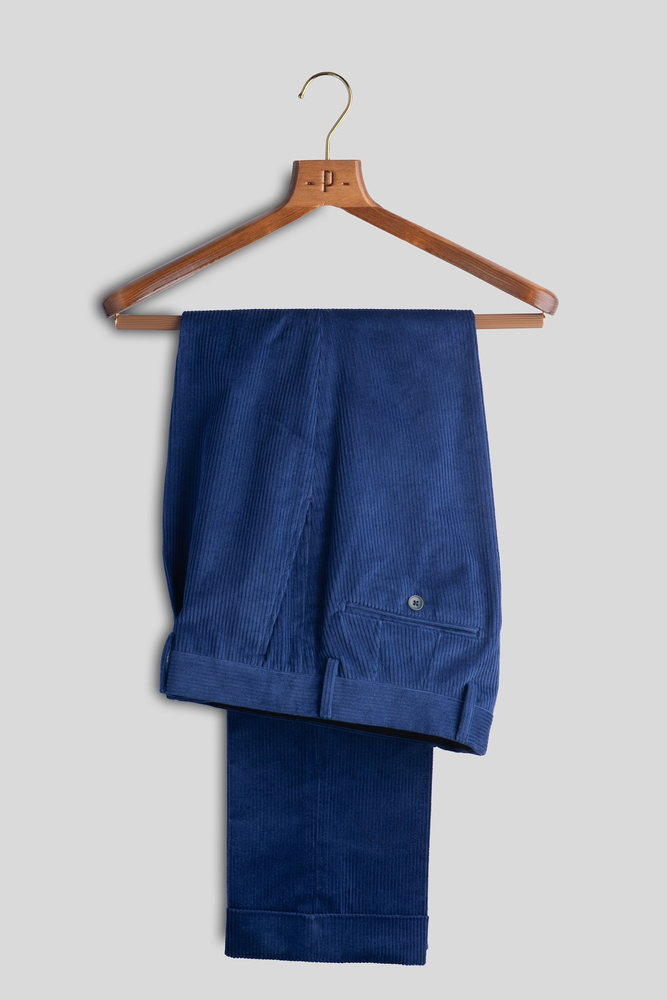 Royal Blue Corduroy Trousers Poszetka x Mr. Vintage | Clothing ...
