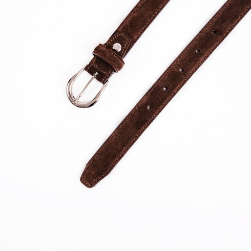  Brown suede leather belt "Ruler"