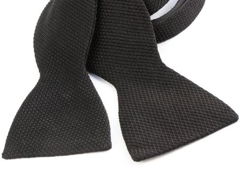 Black grenadine silk bow tie