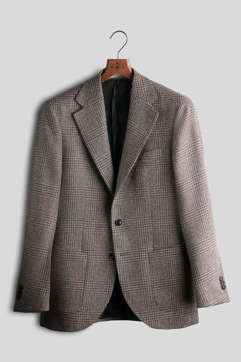 Brown Checked Tweed Sportcoat