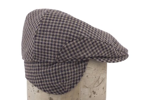 Brown flat cap with ear flaps Marling & Evans