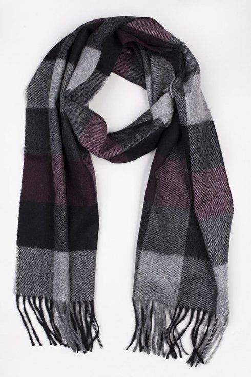 CHECKED CASHMERE SCARF