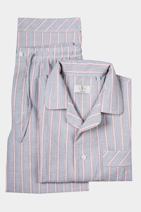 Classic Pink Stripe Seersucker Pajama