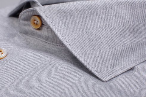 Cotton flannel spread collar Albini shirt 