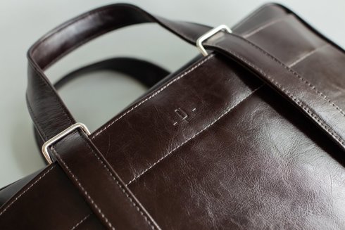 Dark brown leather bag 