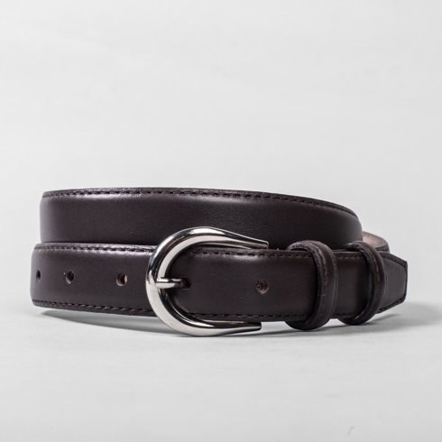 Dark brown leather belt "Ruler"