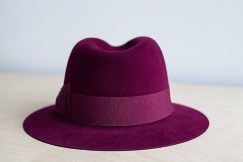 Fedora hat burgundy