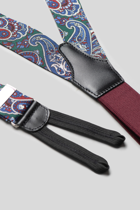 Green, Blue & Red Paisley Braces