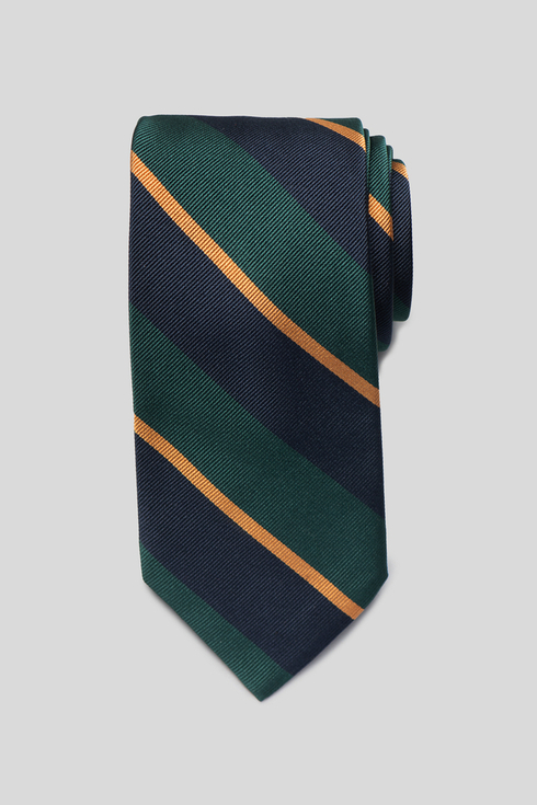 Green, Navy and Gold Regimental Tie