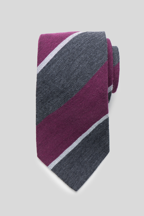 Grey and Purple Regimental Tie