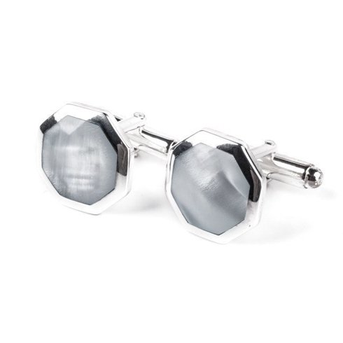 MOTHER OF PEARL SOLID SILVER CUFFLINKS