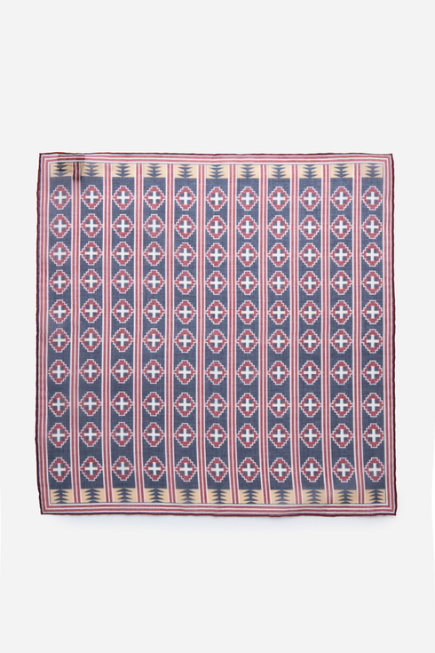 Navy Abstract Pattern Pocket Square 