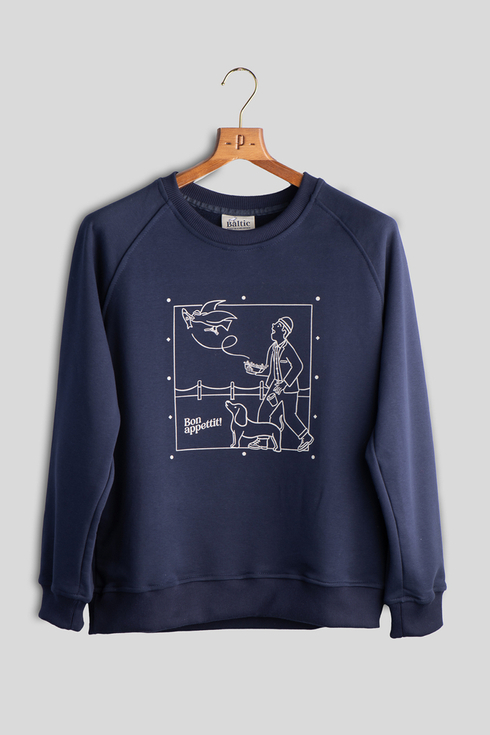 Navy Sweatshirt 'Bon Appettit'  Poszetka x Mr. Vintage
