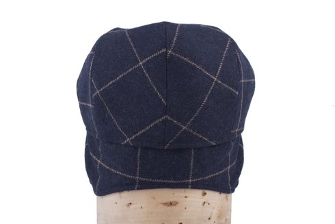 Navy blue flat cap with ear flaps Marling & Evans
