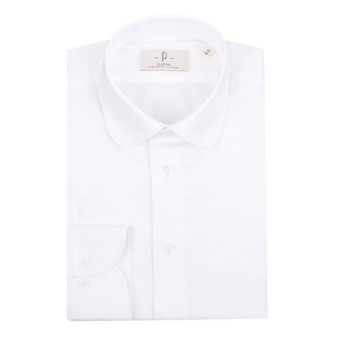 Oxford white shirt with round collar