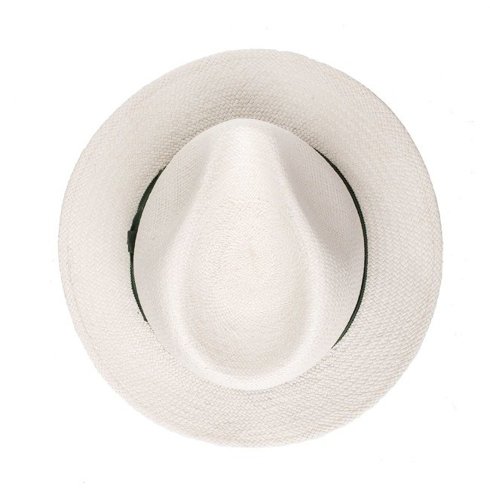 Panama hat white with green rep