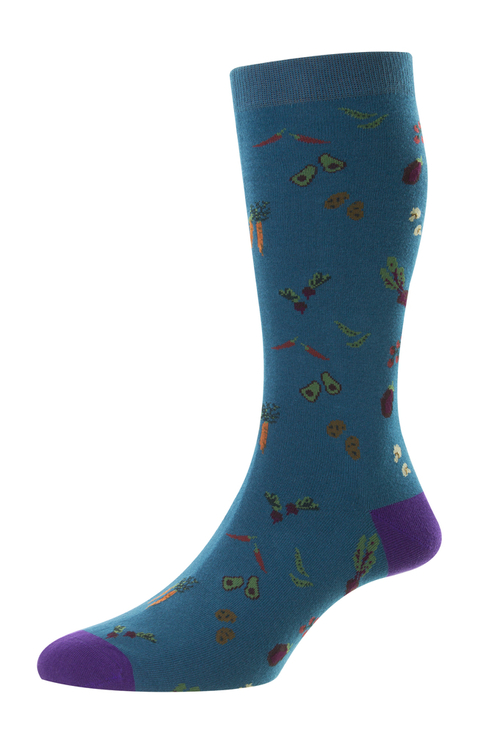 Pantherella organic cotton socks blue