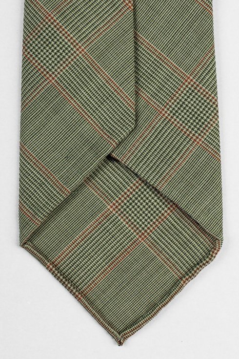 Prince of Wales untipped olive green tie