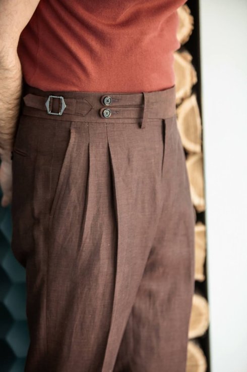 Rusty Wool & Linen Trousers "Alfred"