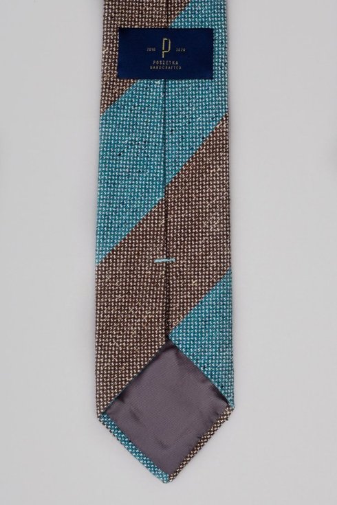 Stripped melange wool & silk casual tie