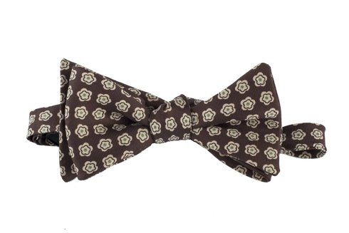 brown floral Macclesfield bow tie