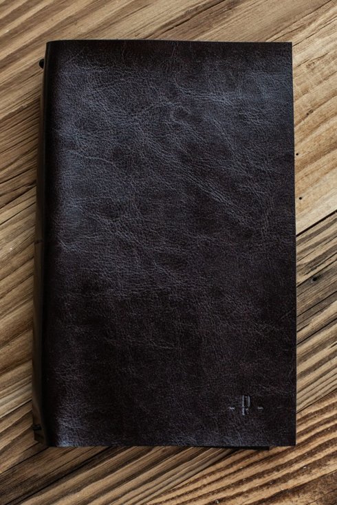 chocolate brown leather notebook with refill