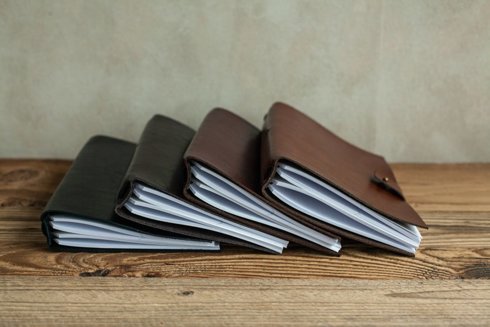chocolate brown leather notebook with refill