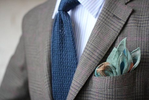 cotton BLUE MARINE knitted tie