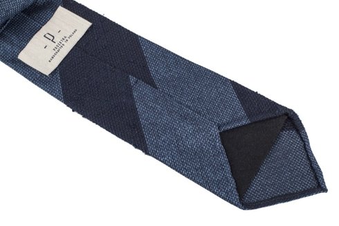 navy and blue shantung and grenadine melange untipped tie