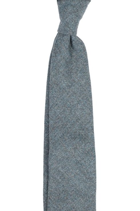 turquoise lambswool UNTIPPED TIE