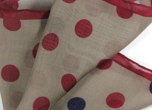 wool & silk big dots pocket square