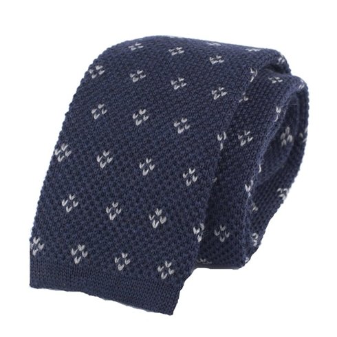 woolen navy knit tie