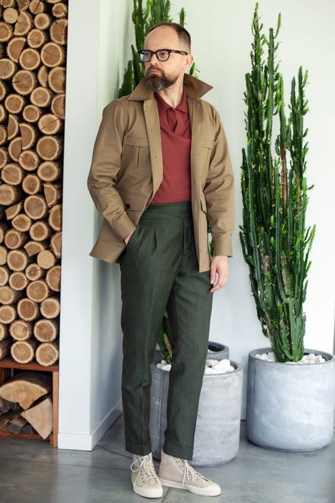 Overshirt khaki bawełniany