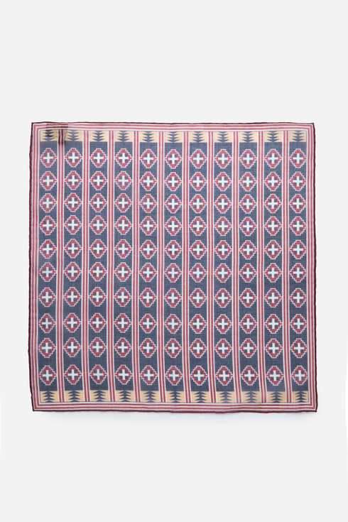 Navy Abstract Pattern Pocket Square 