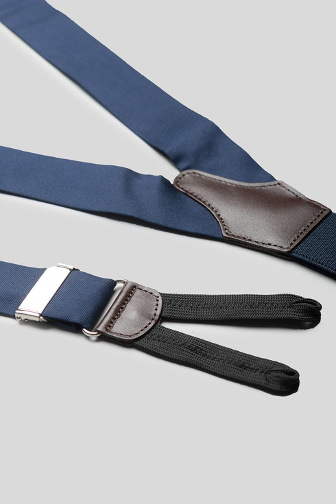 Navy diagonal silk braces