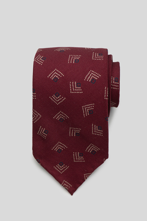 Burgundy Wool Challis Tie