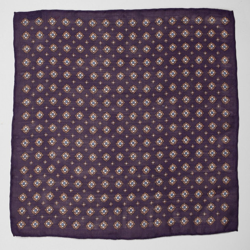 Violet classic design muslin wool pocket square