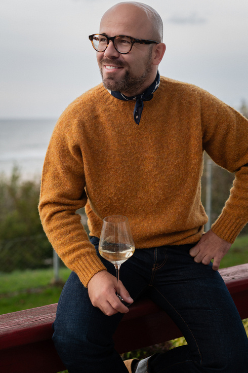 Bursztynowy Sweter Shetland Poszetka x Mr. Vintage