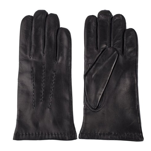 Czarne rękawiczki ze skóry jagnięcej