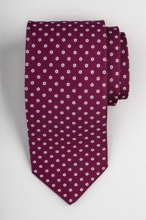 Fuksja krawat z jedwabiu drukowanego Macclesfield