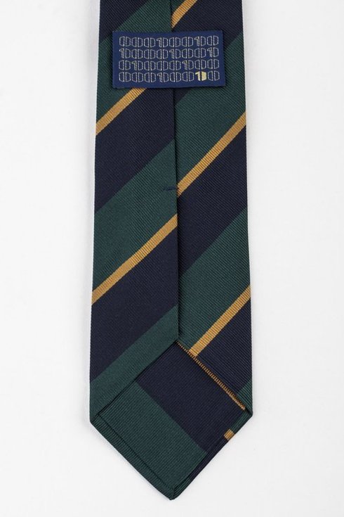 Krawat regimental z jedwabiu żakardowego z intensywną zielenią