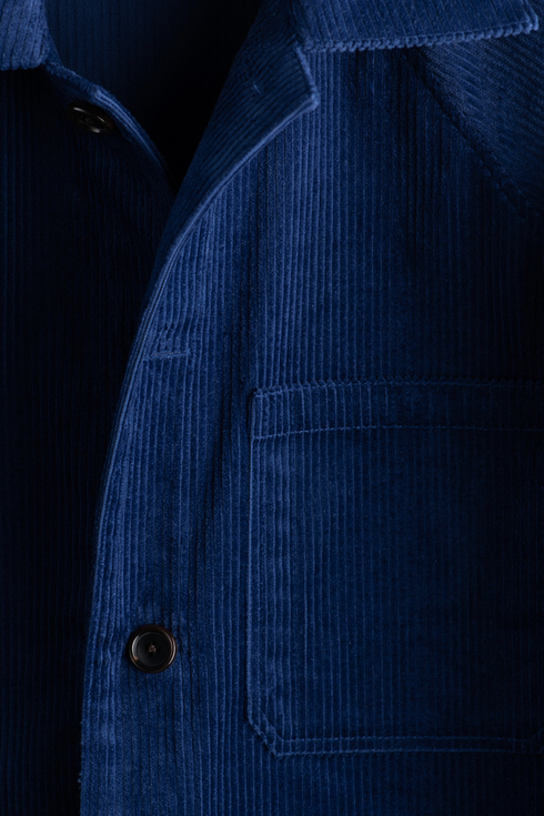 Niebieski Sztruksowy Overshirt Poszetka x Mr. Vintage