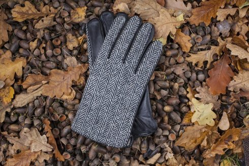 Ocieplane rękawiczki z harris tweedu
