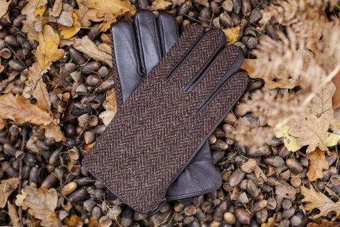 Ocieplane rękawiczki z harris tweedu