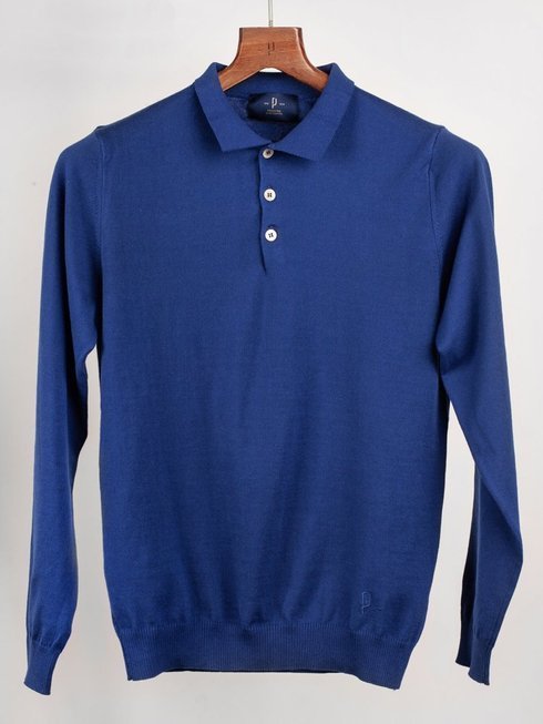 Polo sweter - niebieski