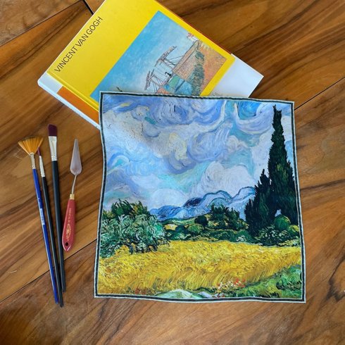Poszetka "Pole pszenicy z cyprysami Vincent van Gogh