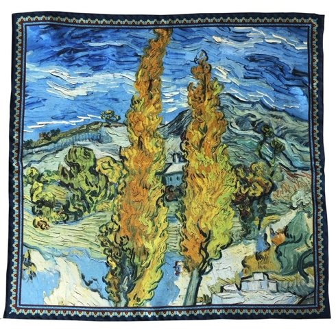 Poszetka obrazy mistrzów "Dwie topole przy drodze prowadzącej przez wzgórza" Vincent van Gogh