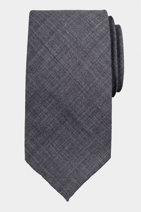 Szary wełniany krawat bez podszewki